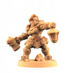 AG Dwarf Female With Beer And Lamp